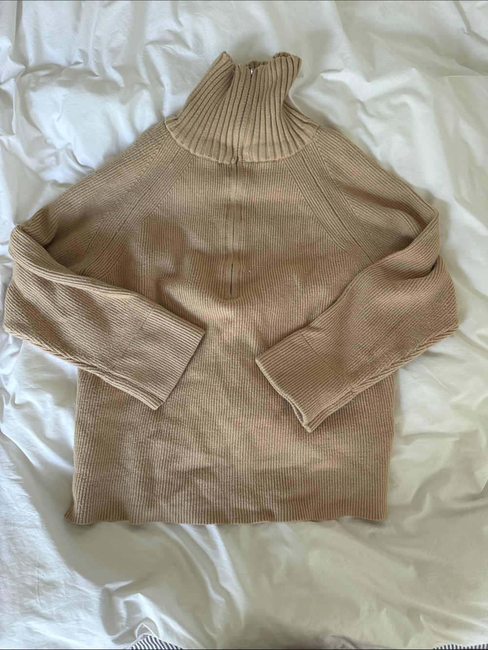 Amazon Women’s Camel Ribbed Turtleneck Sweater